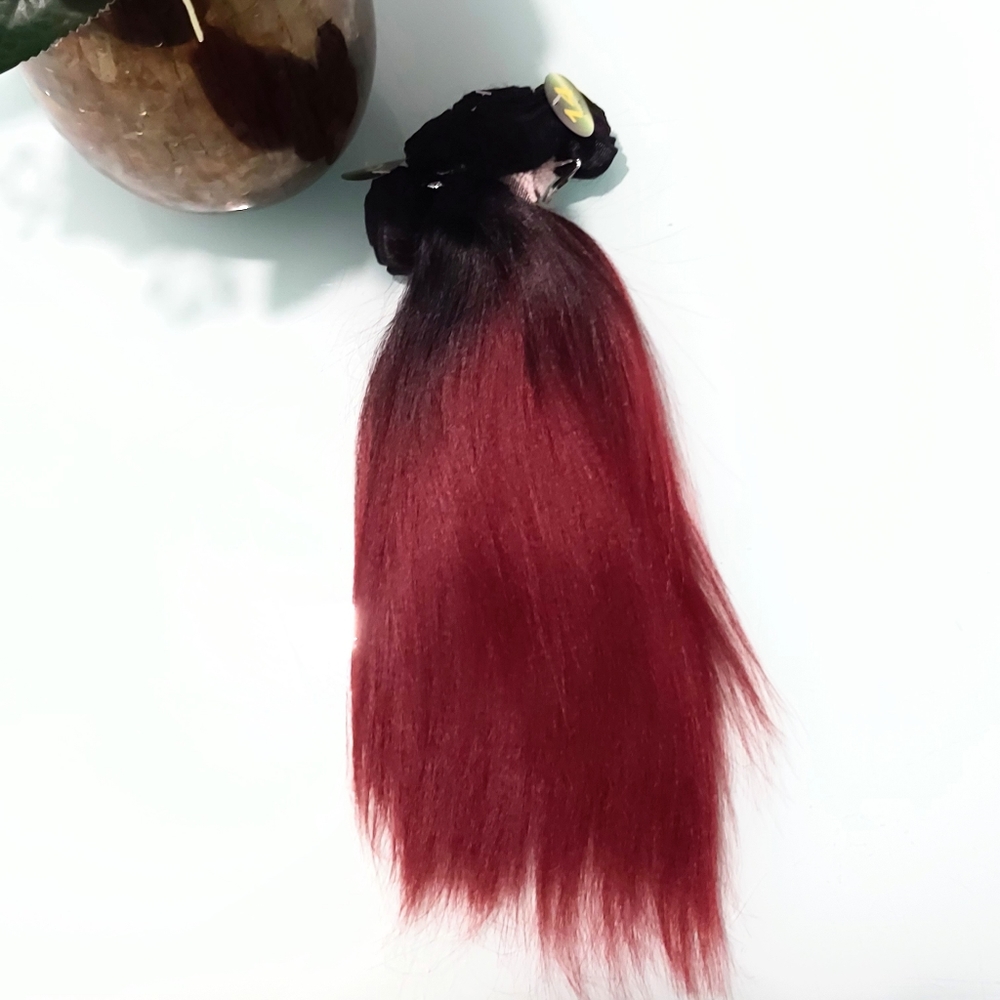 Synthetic Yaki Straight Hair Bundles + Closure
